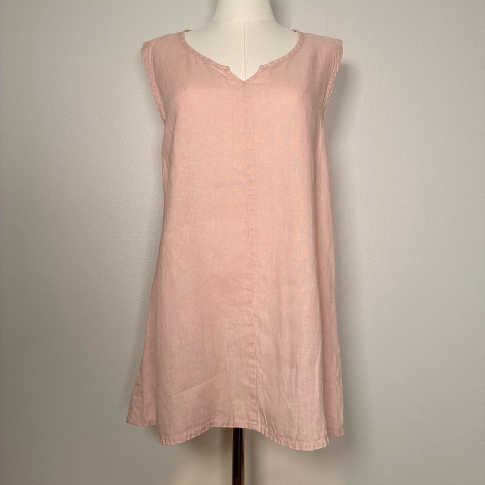FLAX 100% Linen Pink Lightweight sleeveless Top Women's Sz S